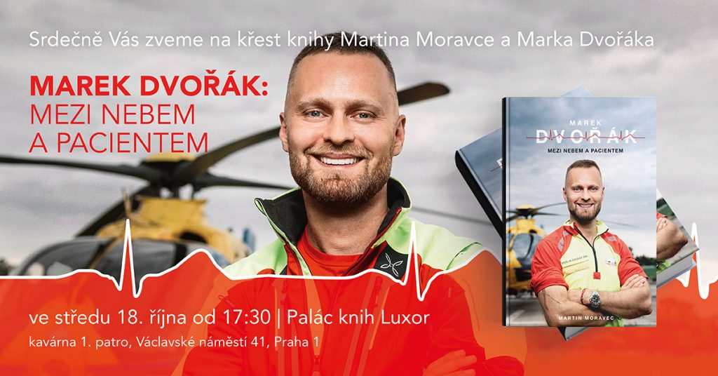 Křest knihy Martina Moravce a Marka Dvořáka Mezi nebem a pacientem 1 BanneryBL 1200x628px praha