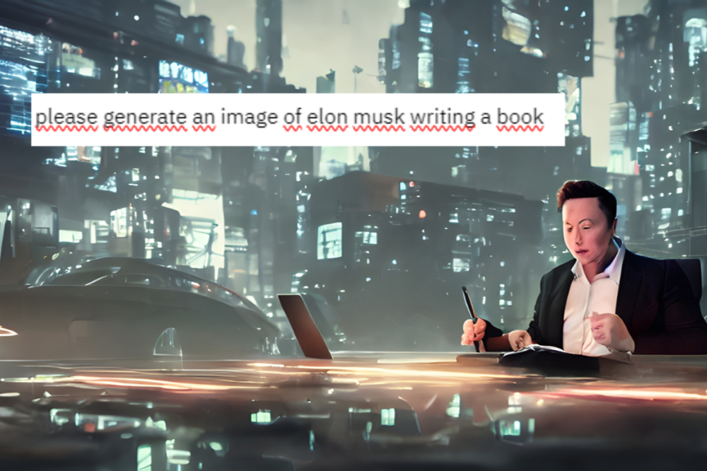 Elon Musk, generováno AI
