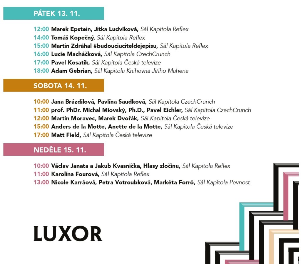 LUXOR NA KNIZE BRNO 2 program kniha brno